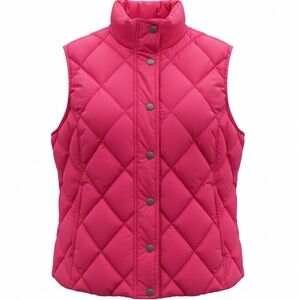 Lands' End women's down-filled quilted puffer vest Size L